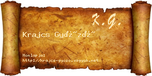 Krajcs Győző névjegykártya